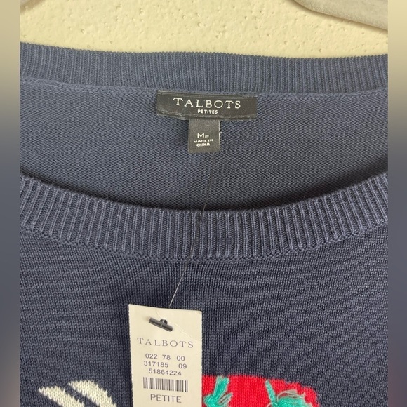 NWT Talbots Holiday Llama Crewneck Sweater Size PM - Picture 4 of 6